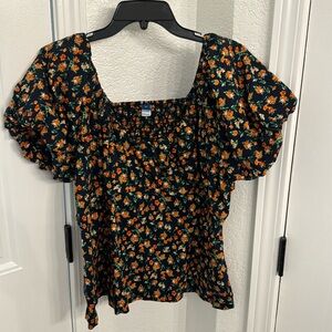Floral baby doll top XL